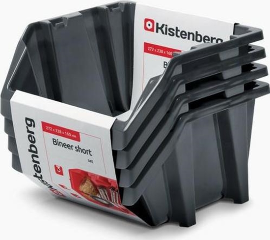 Picture of Prosperplast KUWETY 16 BINEER SHORT 4 SZT. CZARNE 272x238x236mm KBISS28-S411