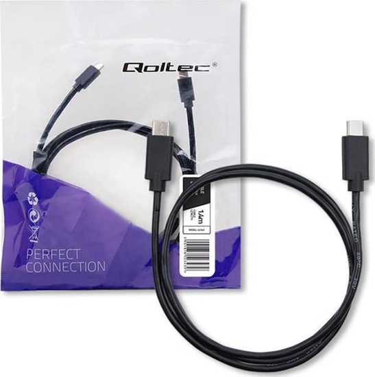Picture of Kabel USB Qoltec USB-C - USB-C 1.4 m Czarny (52343)