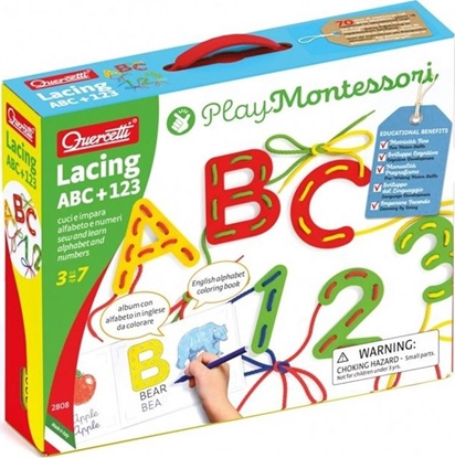 Изображение Quercetti Montessori Play Przeplatanka ABC+123