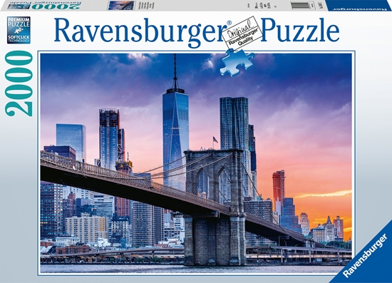 Изображение Ravensburger Puzzle 2000 elementów Widok na Manhattan i Most Brooklyn