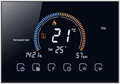 Attēls no Renov8 Smart Wi-Fi Thermostat with color LCD for electric floor heating - compatible 86x86 and round 60mm box