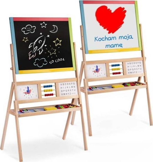 Изображение Ricokids Duża magnetyczna kredowa tablica obrotowa z zegarem Ricokids - wielokolorowa