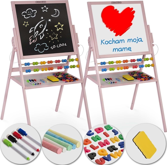 Picture of Ricokids Magnetyczna kredowa tablica obrotowa Ricokids - różowa