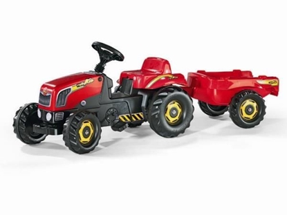 Picture of Rolly Toys Traktor Rolly Kid czerwony z przyczepą (5012121)