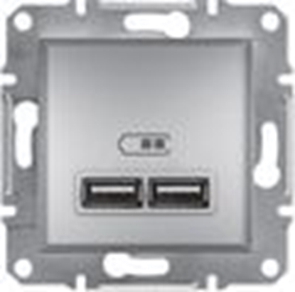 Attēls no Schneider Electric Asfora Gniazdo ładowarki USB 2.1A bez ramki aluminium EPH2700261