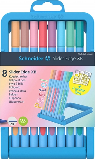 Изображение Schneider Zestaw długopisów w etui SCHNEIDER Slider Edge Pastel, XB, 8 szt., mix kolorów