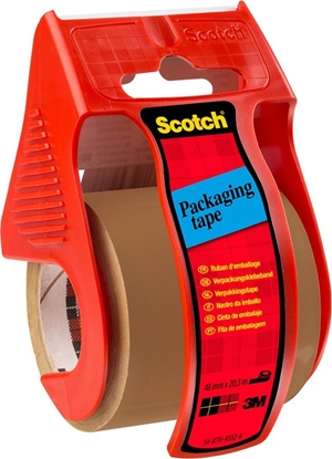 Attēls no Scotch Mini dyspenser do taśm (C.5020.D), w zestawie taśma pakową, 48mmx20,3m, czerwony