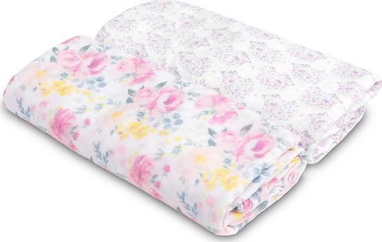 Изображение Sensillo PIELUCHA BAMBUSOWA 2-pak KWIATY+JEŻE 120X120