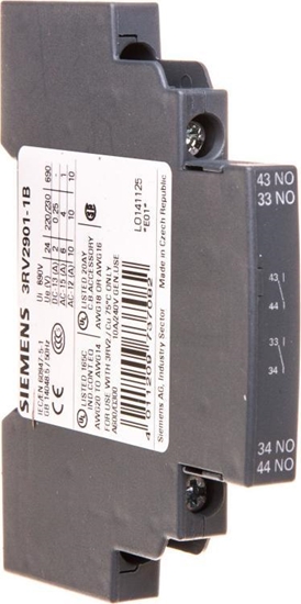 Picture of Siemens Styk pomocniczy boczny 2R do wył. wielkości S00 do S3 3RV2901-1B