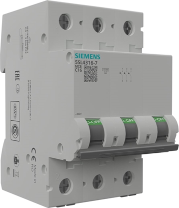 Picture of Siemens Wyłącznik nadprądowy 3P C 16A 10kA AC VDE Siemens 0538