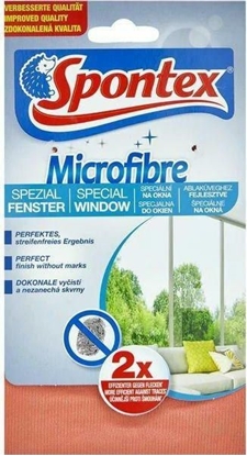 Изображение Spontex Ścierka Do Okien Window Microfibre Pomarańczowa