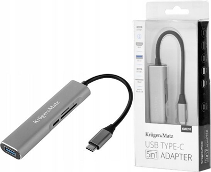 Picture of Stacja/replikator Kruger&Matz Adapter USB-C Kruger Matz 5w1 PD 4K SD USB