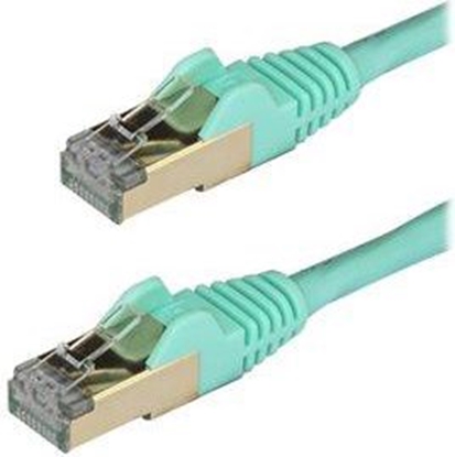 Attēls no StarTech Patchcord CAT6A, STP, 0.5m, błękitny (6ASPAT50CMAQ)