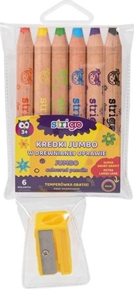 Изображение Strigo Kredki w drewnianej oprawie Jumbo 6 kolorów STRIGO