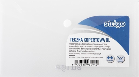 Изображение Strigo Teczka kopertowa PP DL pozioma przezroczysta SF013 STRIGO