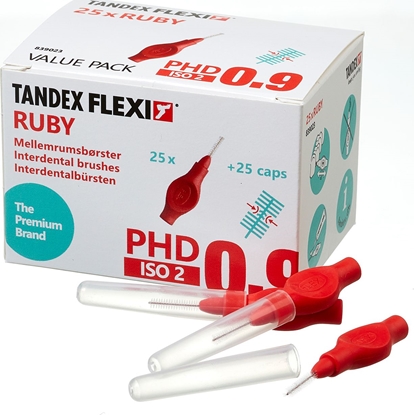 Изображение Tandex Tandex (25 szt.) szczoteczek Flexi Super Fine Ruby (czerwony))