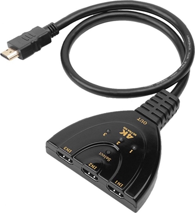 Attēls no Techly 3-Portowy Przełącznik HDMI 3x1 4K*30Hz Pigtail