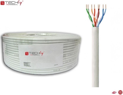 Изображение Techly TechlyPro Kabel instalacyjny skrętka U/UTP Cat6 4x2 linka 100% miedź 100m szary