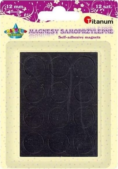 Изображение Titanum Magnesy samoprzylepne okrągłe czarne 12mm 12szt