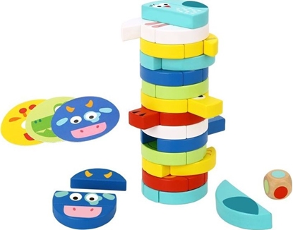 Изображение Tooky Toy Jenga Dla Dzieci Klocki Zwierzęta Gra Zręcznościowa!