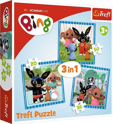 Attēls no Trefl Puzzle 3w1 Zabawy z przyjaciółmi Bing