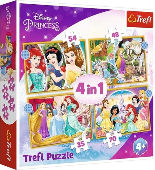 Picture of Trefl Puzzle 4w1 35,48,54,70el Szczęśliwy dzień. Księżniczki. Princess 34385 Trefl p8