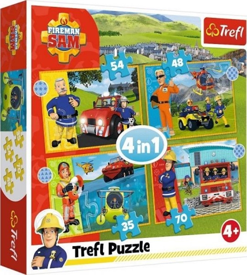 Picture of Trefl Puzzle 4w1 Odważny Strażak Sam 34387 Trefl