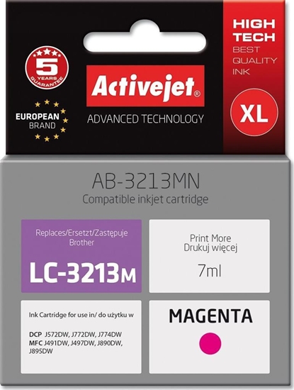 Picture of Tusz Activejet Tusz Activejet AB-3213MN (zamiennik Brother LC3213M; Supreme; 7 ml; purpurowy)