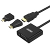 Picture of Adapter AV Unitek HDMI Micro - HDMI HDMI - D-Sub (VGA) + Jack 3.5mm HDMI Mini - HDMI czarny (Y-6355)