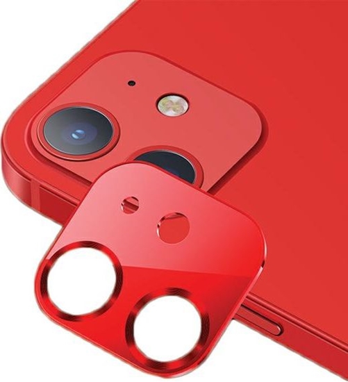 Изображение Usams USAMS Camera Lens Glass iPhone 12 metal czerwony/red BH703JTT03 (US-BH703)