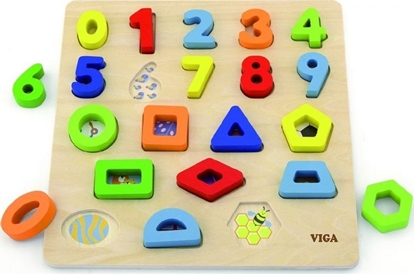 Изображение Viga Viga 50119 Puzzle sorter kształtów cyfry i krztałty