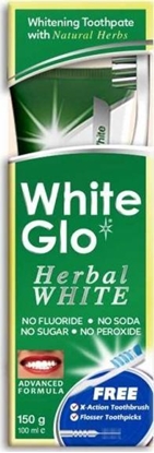 Attēls no White Glo WHITE GLO_SET Herbal White Toothpaste ziołowa pasta do zębów 100ml + szczoteczka do zębów