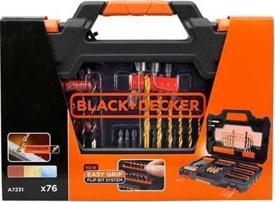 Изображение Wiertło Black&Decker Do metalu, drewna i betonu 76 szt. (A7231)