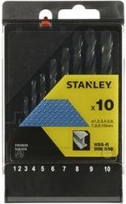 Attēls no Wiertło Stanley HSS walcowe 1 - 10mm zestaw (STA56030)