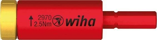 Изображение Wiha Wiha Adapter dynamometryczny easyTorque electric do bitów slimBit i uchwytu SlimVario, w opakowaniu blistrowym 2,0 Nm 29701200 41342