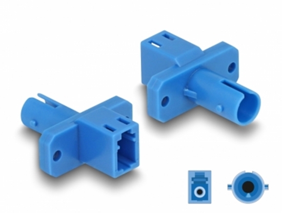 Picture of Delock Optical Fiber Hybrid Coupler LC Simplex female to ST Simplex female blue