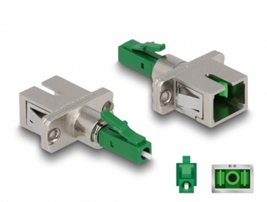 Picture of Delock Optical Fiber Hybrid Coupler LC Simplex male to SC Simplex female green