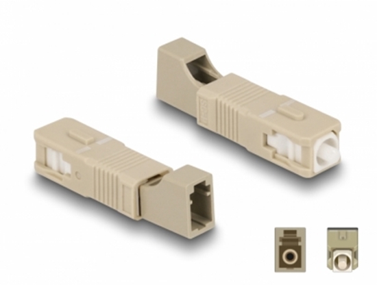 Picture of Delock Optical Fiber Hybrid Coupler SC Simplex male to LC Simplex female beige