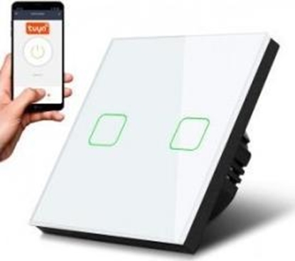 Изображение Dotykowy włącznik światła podwójny Wi-Fi SMART MCE717W Biały