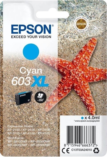 Изображение Epson ink cartridge cyan 603 XL                    T 03A2