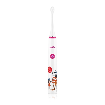 Attēls no ETA | Sonetic Kids Toothbrush | ETA070690010 | Rechargeable | For kids | Number of brush heads included 2 | Number of teeth brushing modes 4 | Pink/White