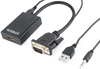 Изображение Gembird VGA Male - HDMI Female 0.15m Black + USB/AUX Full HD