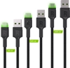 Picture of Green Cell USB Male - USB Type-C Male Set 3x with LED Diode 1.2m