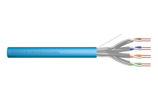 Picture of Kabel teleinformatyczny instalacyjny kat.6A, U/FTP, Dca, drut, AWG 23/1, LSOH, 500m, niebieski, szpula