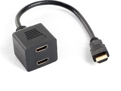 Attēls no Adapter HDMI-A (M) -> HDMI-A (F) x2 splitter 20cm 