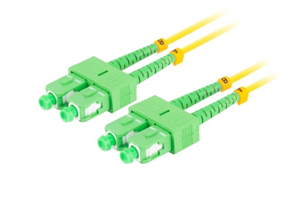 Picture of Patchcord światłowodowy Sm Sc/Apc-Sc/Apc Duplex 3.0mm 5m żółty