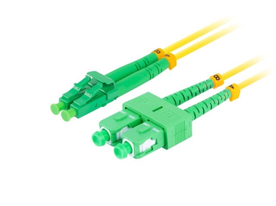 Изображение Patchcord światłowodowy Sm Sc/Apc-Lc/Apc Duplex 3.0Mm 2M żółty