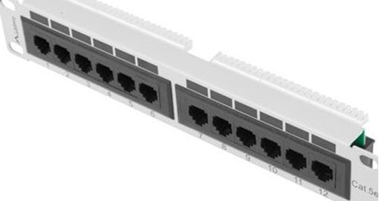 Picture of Patch Panel 12 Port 1U 10 cali kategoria 5e szary 