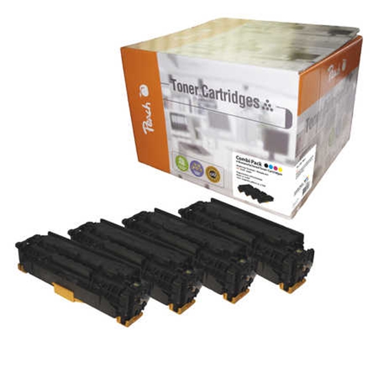 Picture of Peach PT499 toner cartridge 4 pc(s) Black, Cyan, Magenta, Yellow