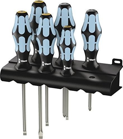 Изображение Wera 3334/3355/6 Screwdriver Set Stainless Steel + Rack